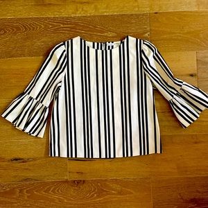 Cotton, striped black and white top